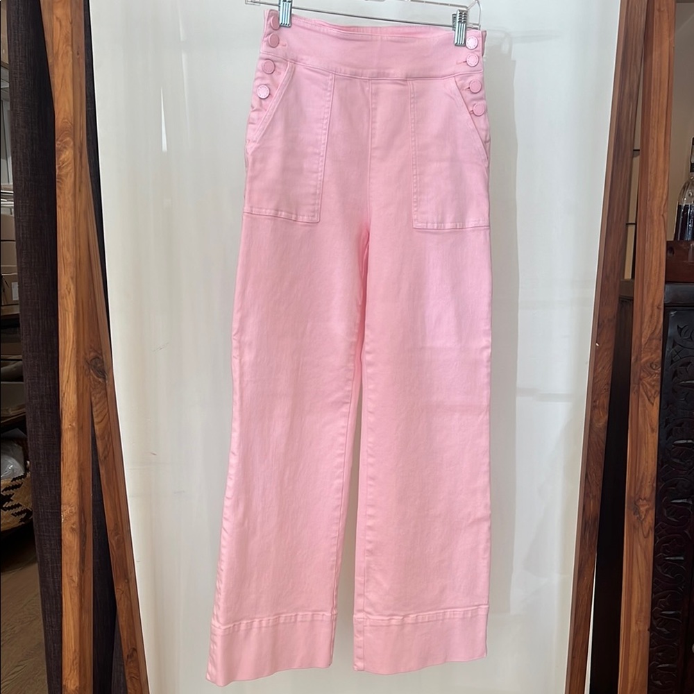 Alice + Olivia Pink Flare & Wide Leg Jeans